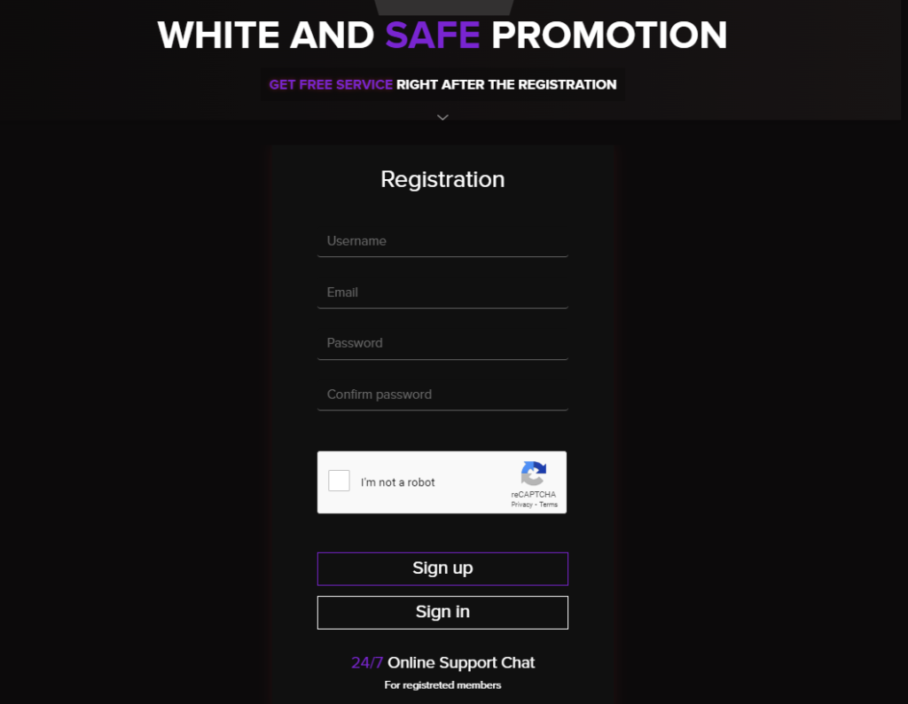 Create account